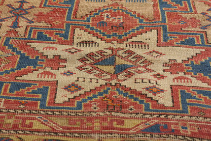 4 x 5 - Rust Antique Caucasian Kazak Rug - 79703