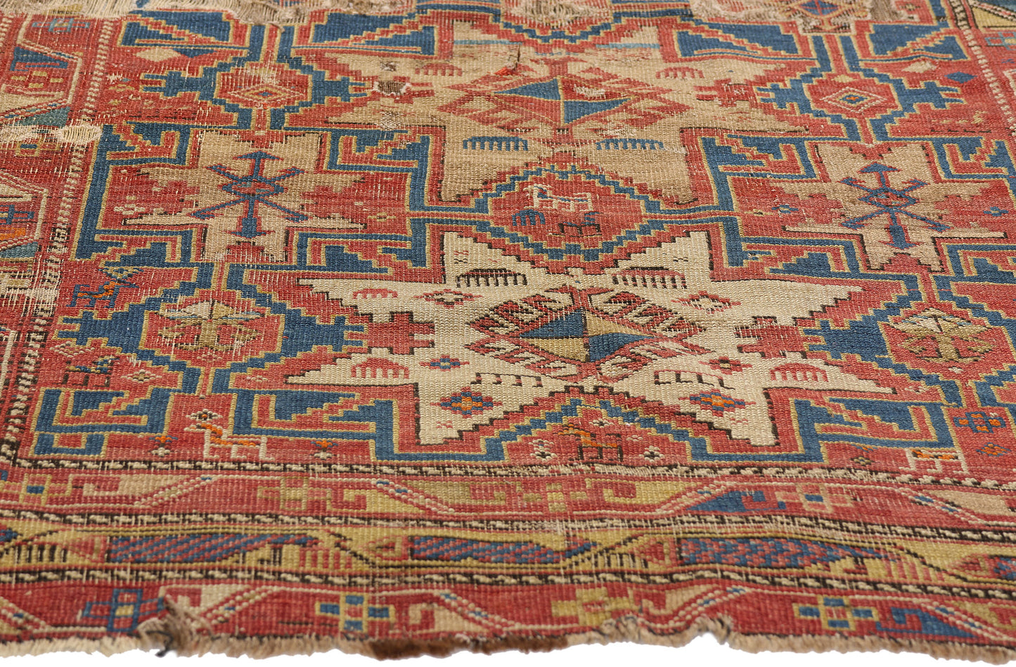 4 x 5 - Rust Antique Caucasian Kazak Rug - 79703