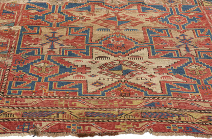 4 x 5 - Rust Antique Caucasian Kazak Rug - 79703