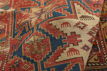 4 x 5 - Rust Antique Caucasian Kazak Rug - 79703