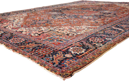 10 x 14 - Red Antique Persian Heriz Rug - 79704