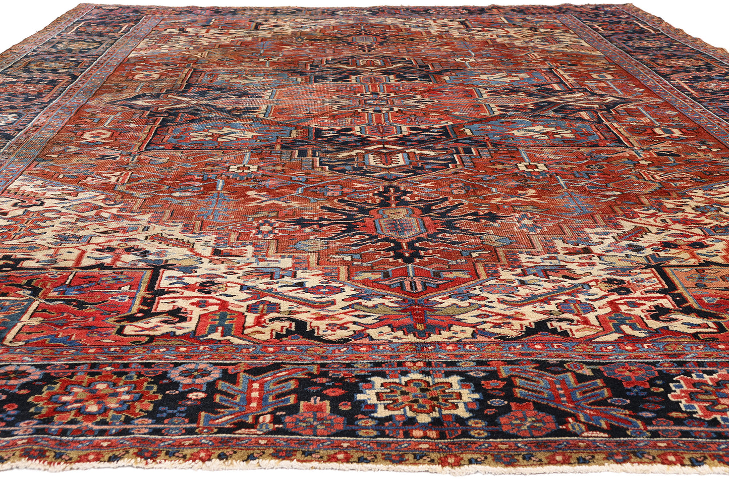 10 x 14 - Red Antique Persian Heriz Rug - 79704