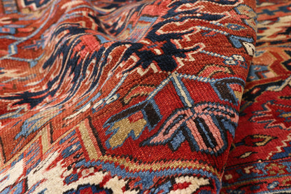 10 x 14 - Red Antique Persian Heriz Rug - 79704