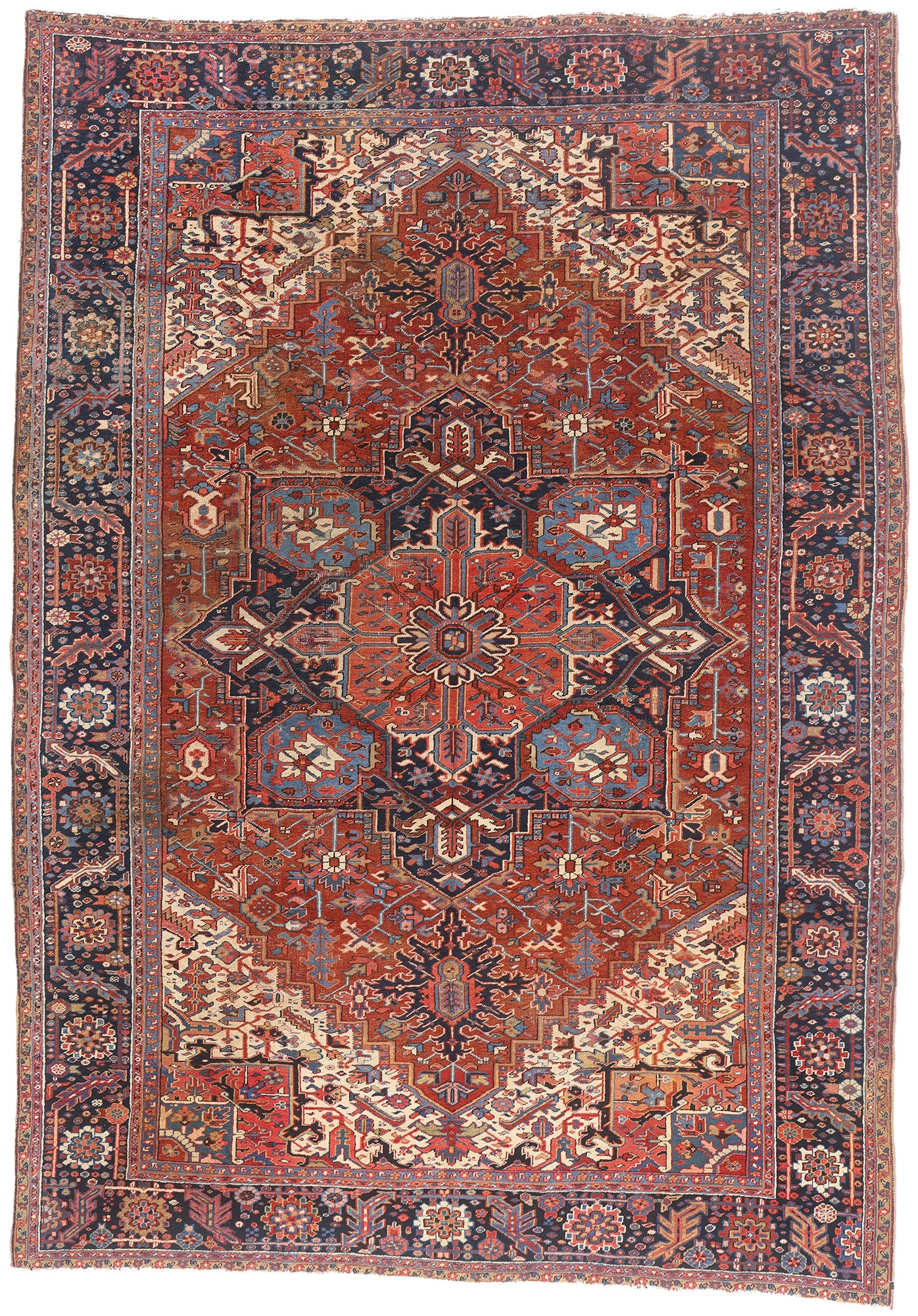 10 x 14 - Red Antique Persian Heriz Rug - 79704