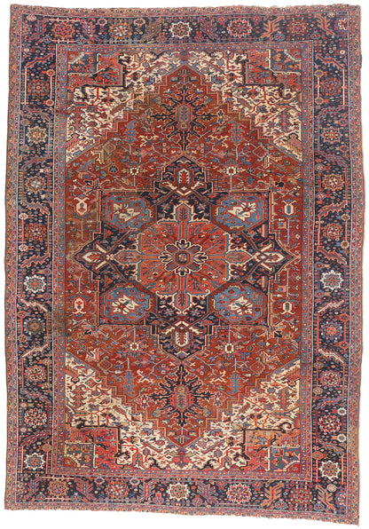 10 x 14 - Red Antique Persian Heriz Rug - 79704