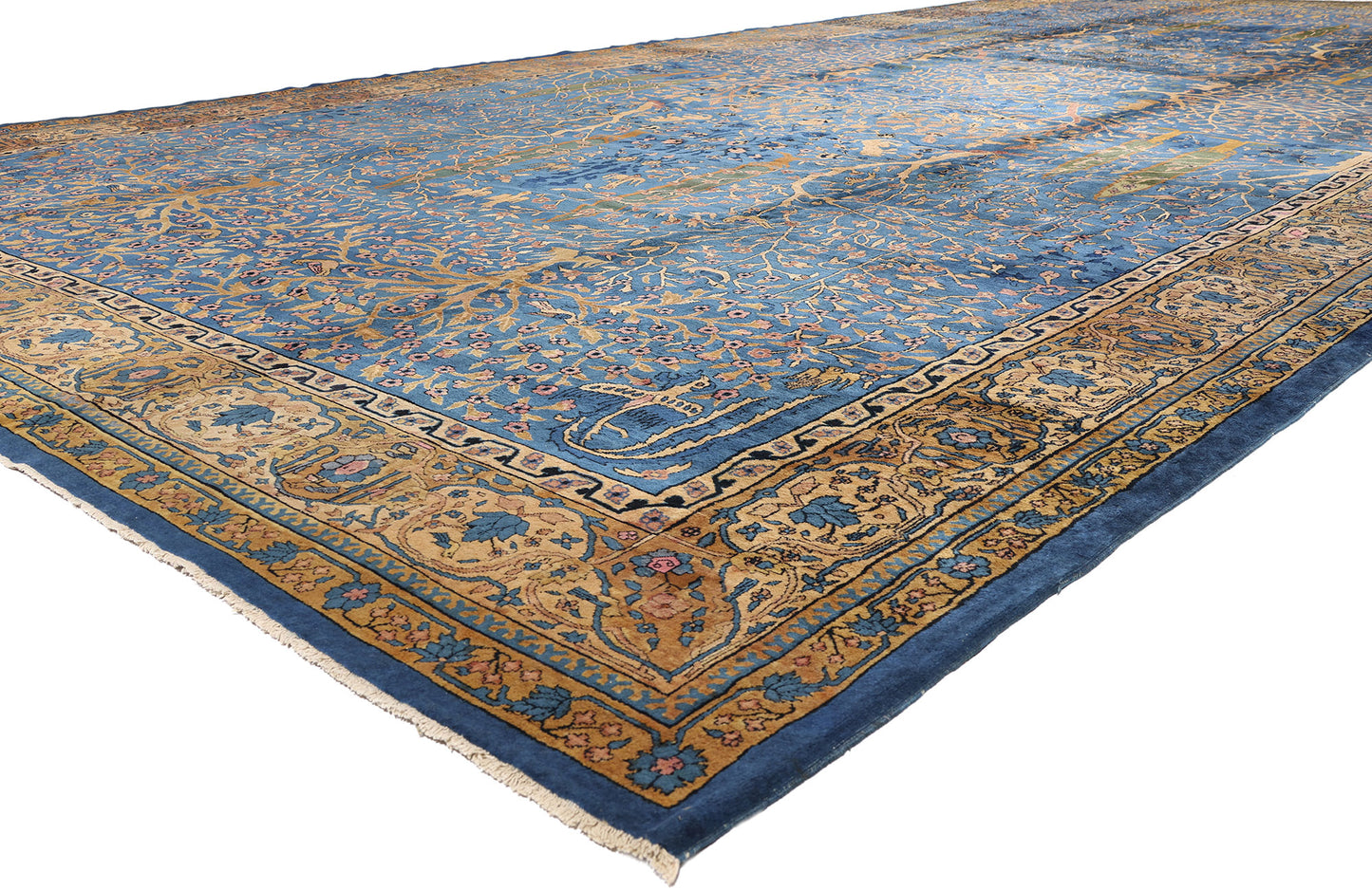 11 x 23 - Blue Antique Indian Agra Rug - 79705