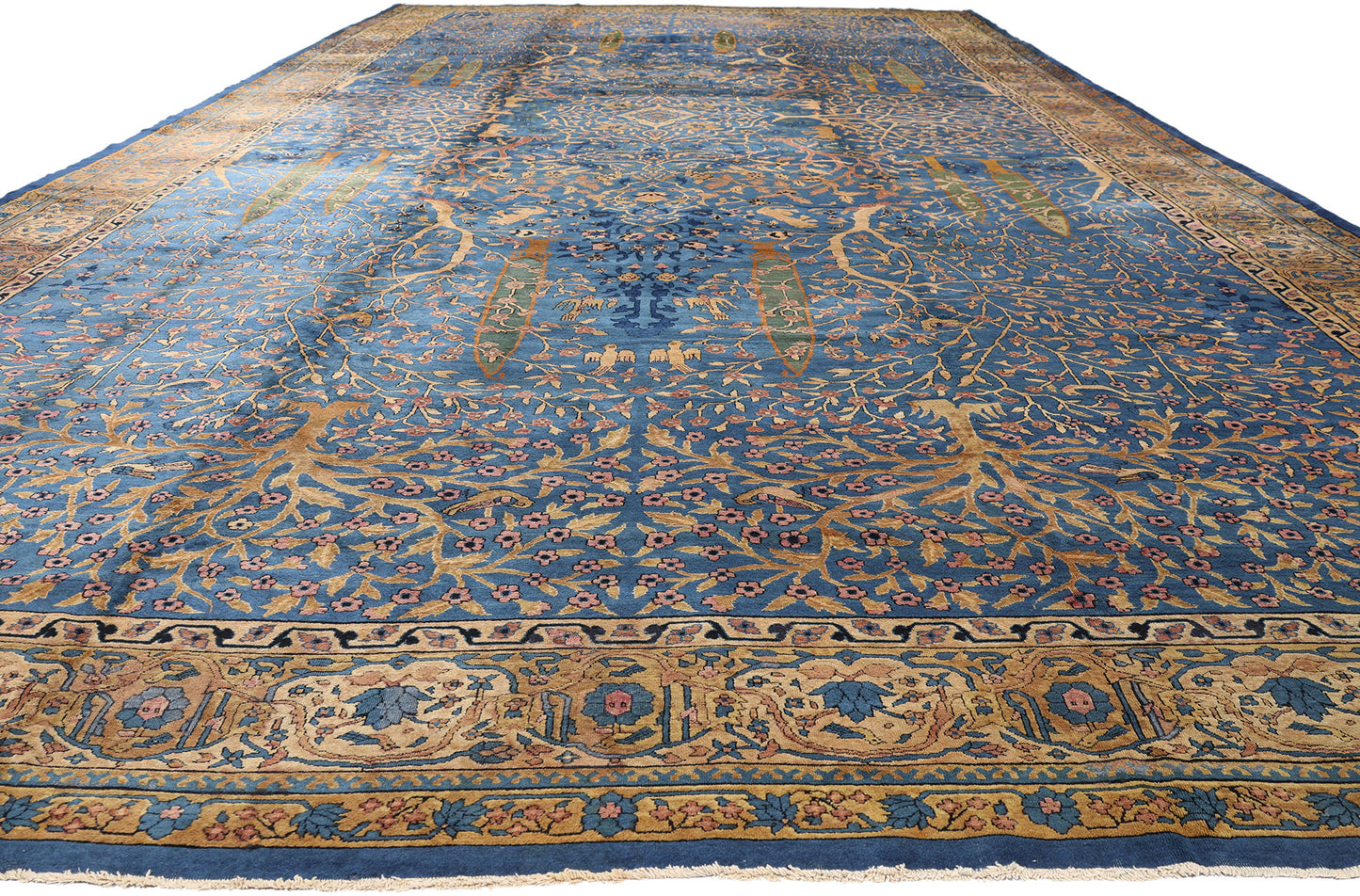 11 x 23 - Blue Antique Indian Agra Rug - 79705