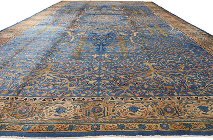 11 x 23 - Blue Antique Indian Agra Rug - 79705