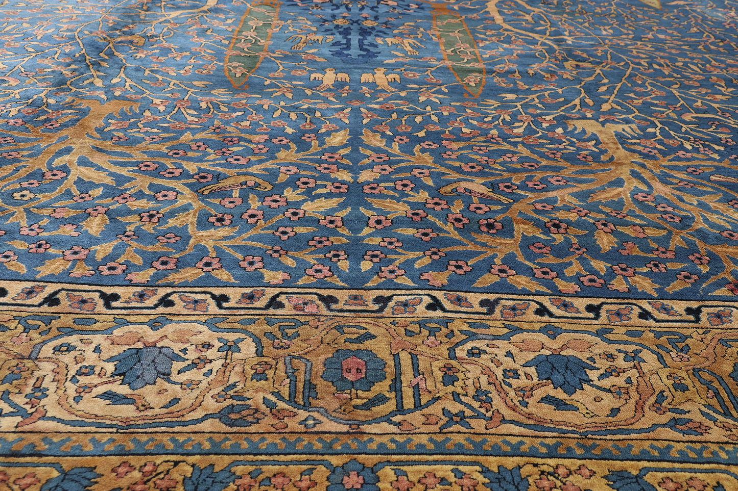 11 x 23 - Blue Antique Indian Agra Rug - 79705