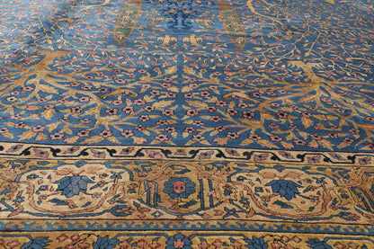 11 x 23 - Blue Antique Indian Agra Rug - 79705