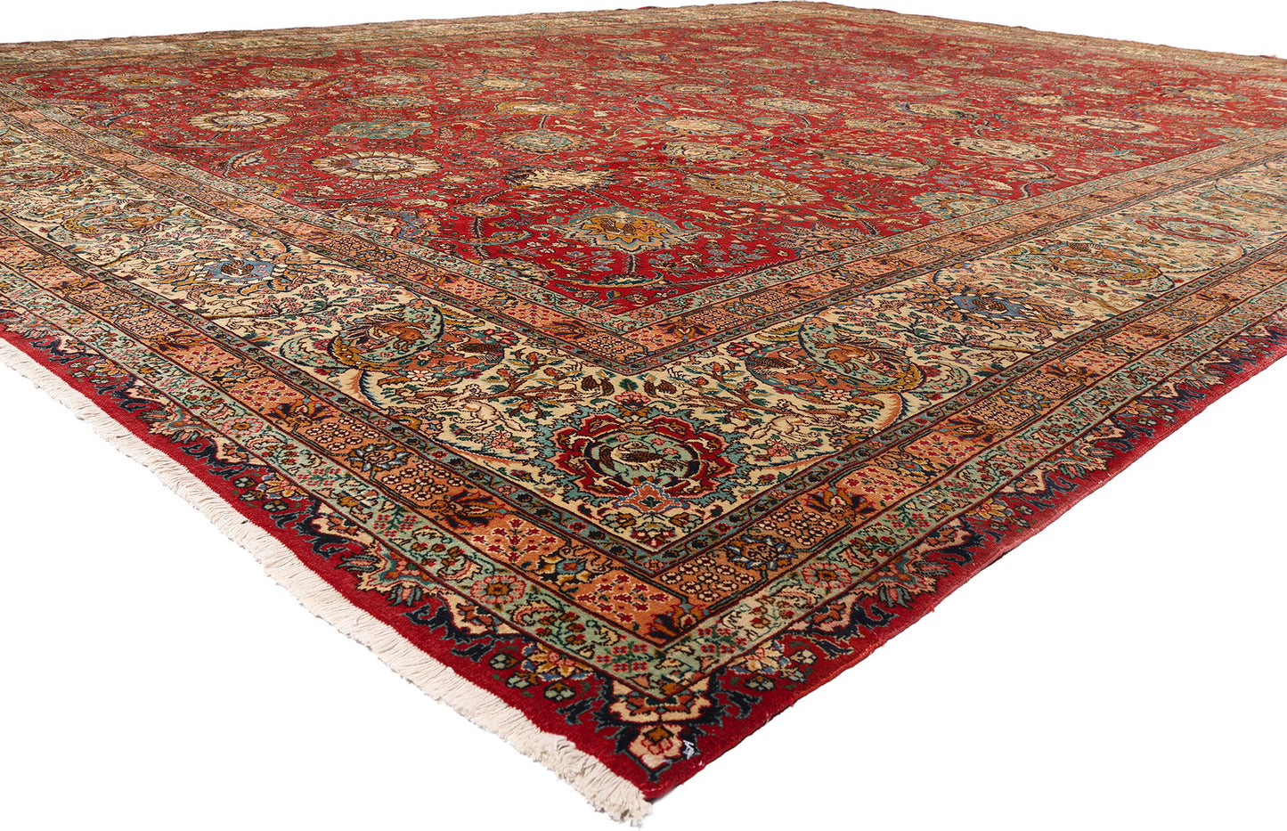 15 x 19 - Red Antique Persian Tabriz Rug - 79707