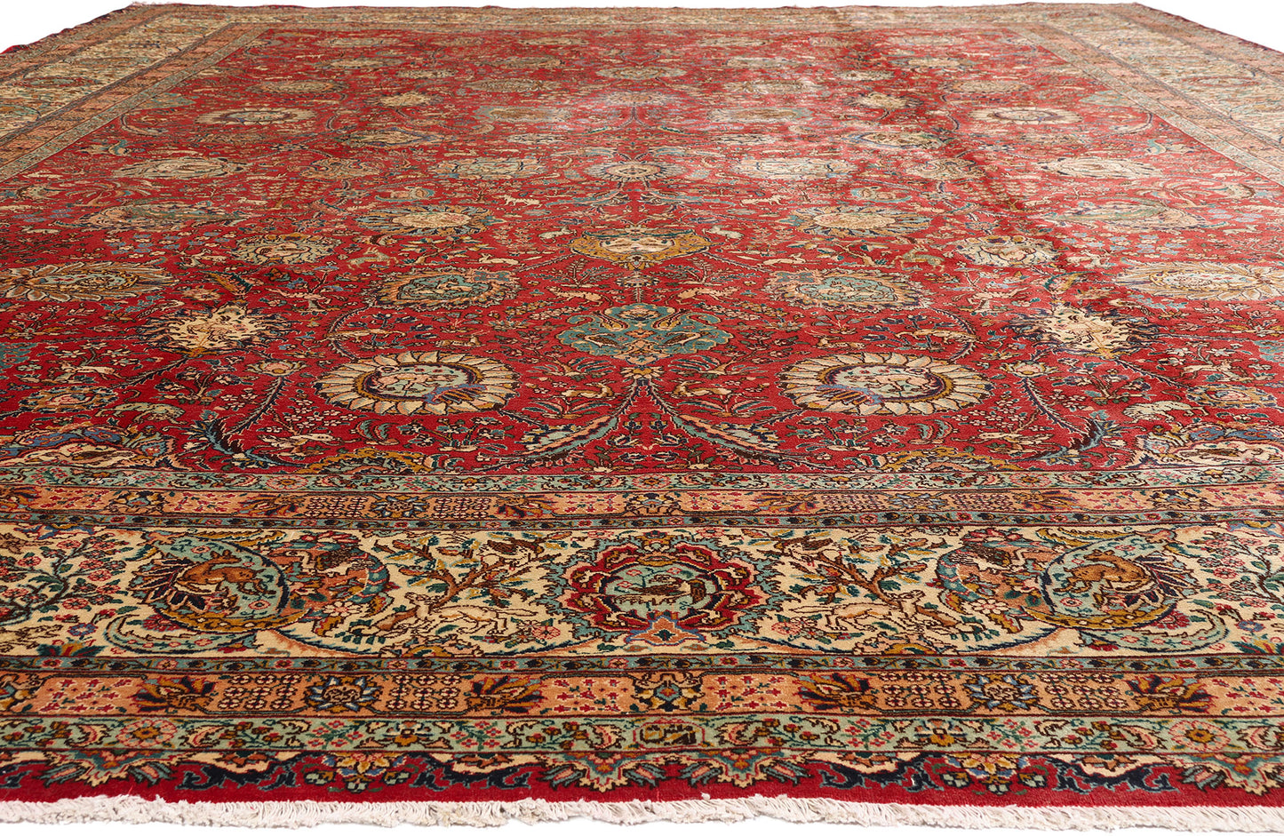 15 x 19 - Red Antique Persian Tabriz Rug - 79707