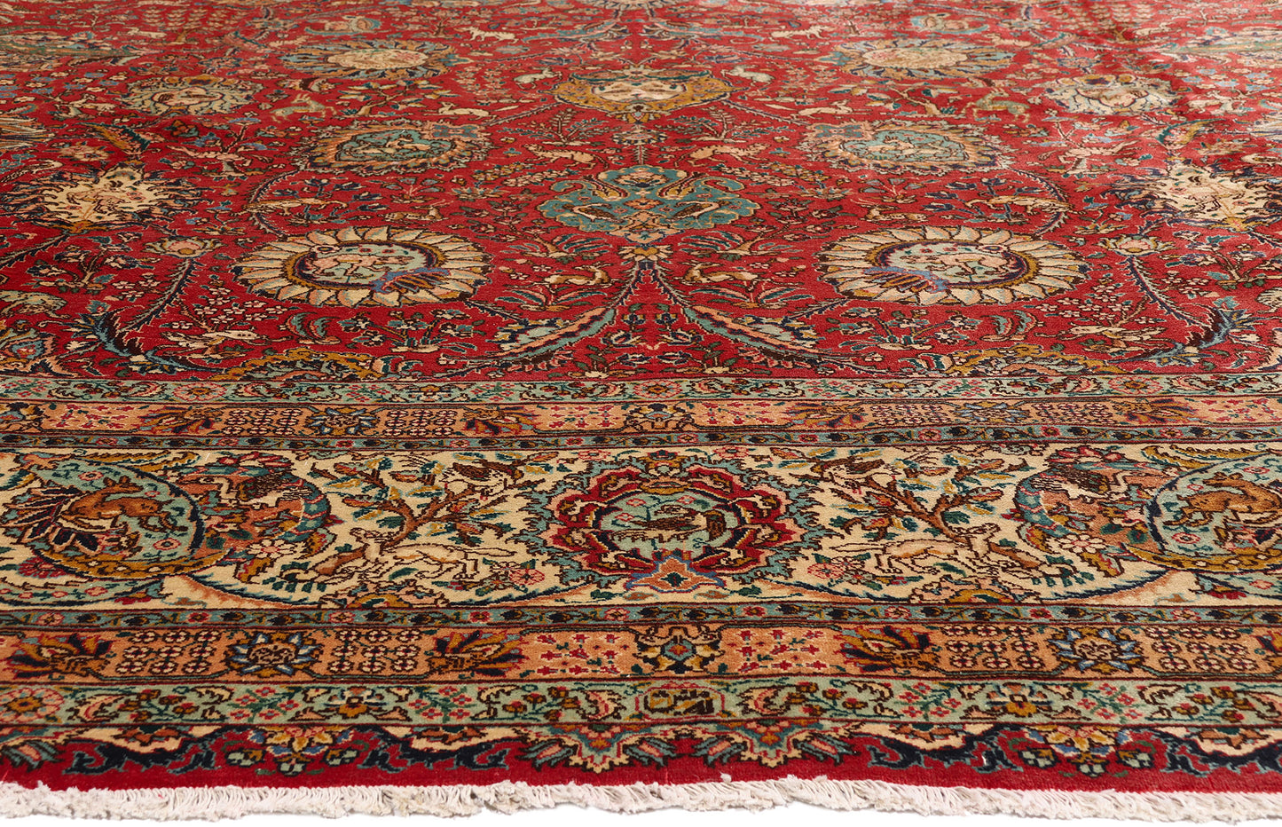 15 x 19 - Red Antique Persian Tabriz Rug - 79707