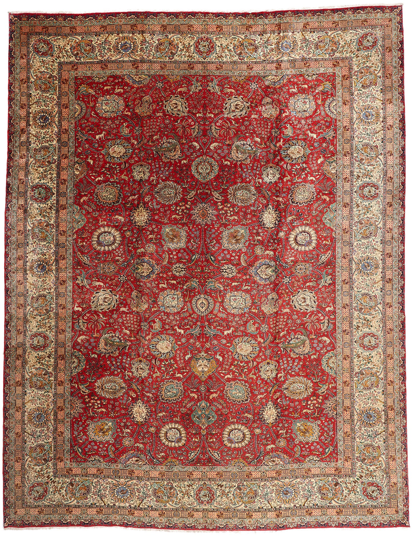 15 x 19 - Red Antique Persian Tabriz Rug - 79707