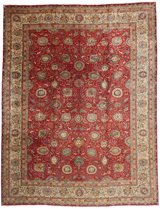 15 x 19 - Red Antique Persian Tabriz Rug - 79707