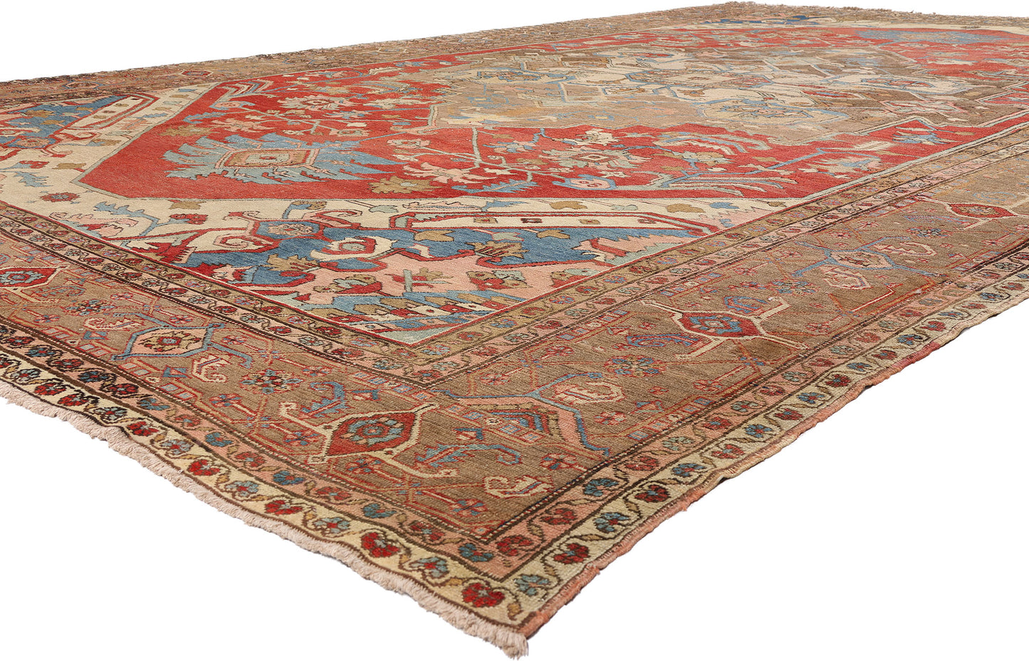 12 x 19 - Red Antique Persian Serapi Rug - 79708