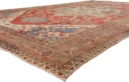12 x 19 - Red Antique Persian Serapi Rug - 79708