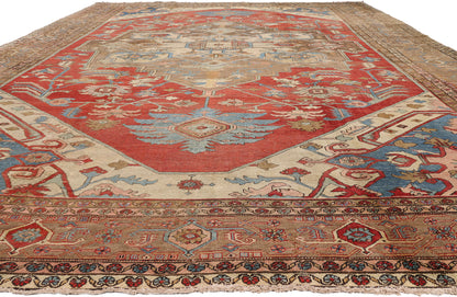12 x 19 - Red Antique Persian Serapi Rug - 79708