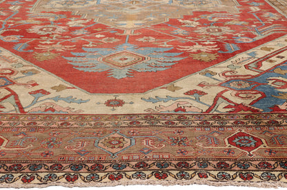 12 x 19 - Red Antique Persian Serapi Rug - 79708