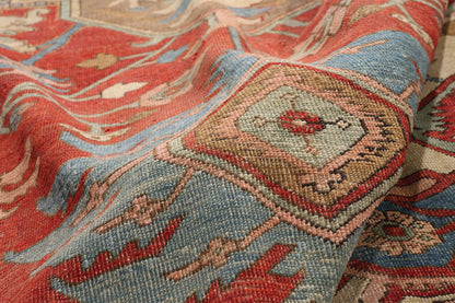 12 x 19 - Red Antique Persian Serapi Rug - 79708