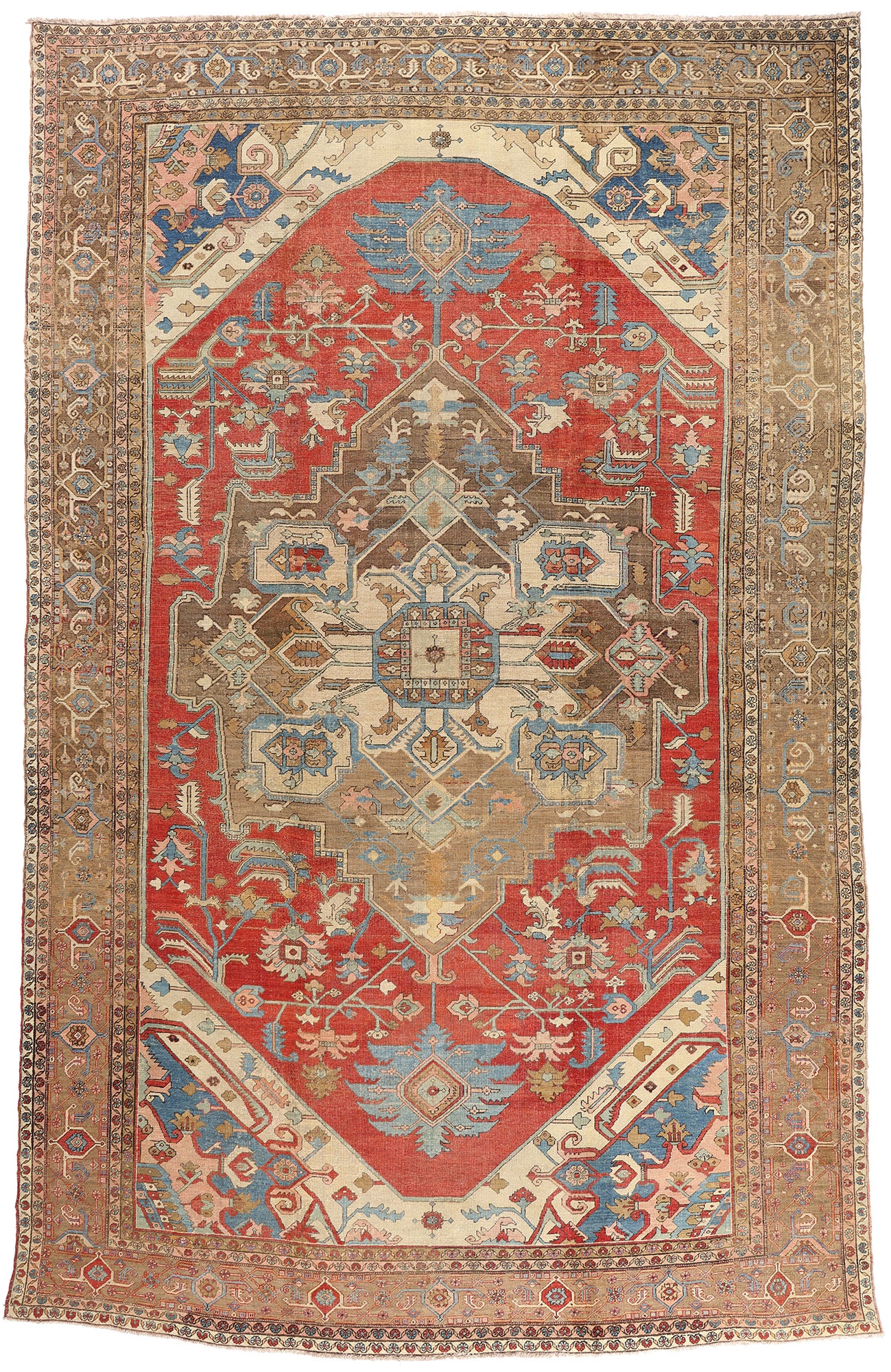 12 x 19 - Red Antique Persian Serapi Rug - 79708