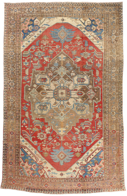 12 x 19 - Red Antique Persian Serapi Rug - 79708