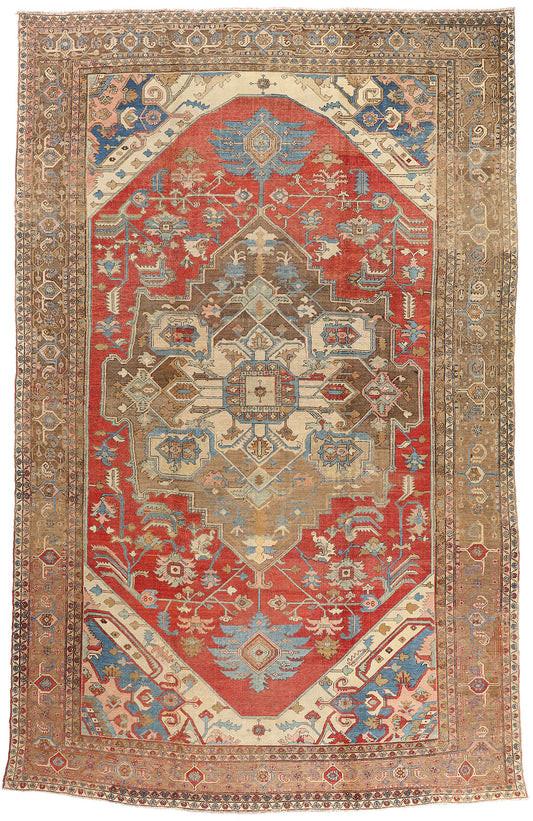 12 x 19 - Red Antique Persian Serapi Rug - 79708