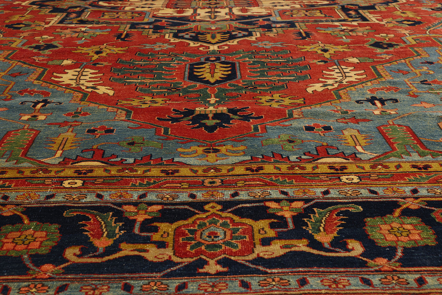 13 x 16 - Red Vintage Persian Heriz Rug - 79709