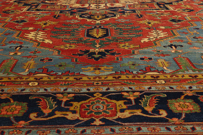 13 x 16 - Red Vintage Persian Heriz Rug - 79709