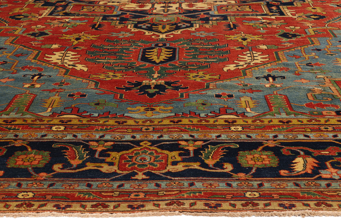 13 x 16 - Red Vintage Persian Heriz Rug - 79709