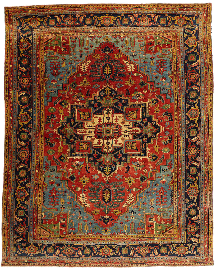 13 x 16 - Red Vintage Persian Heriz Rug - 79709
