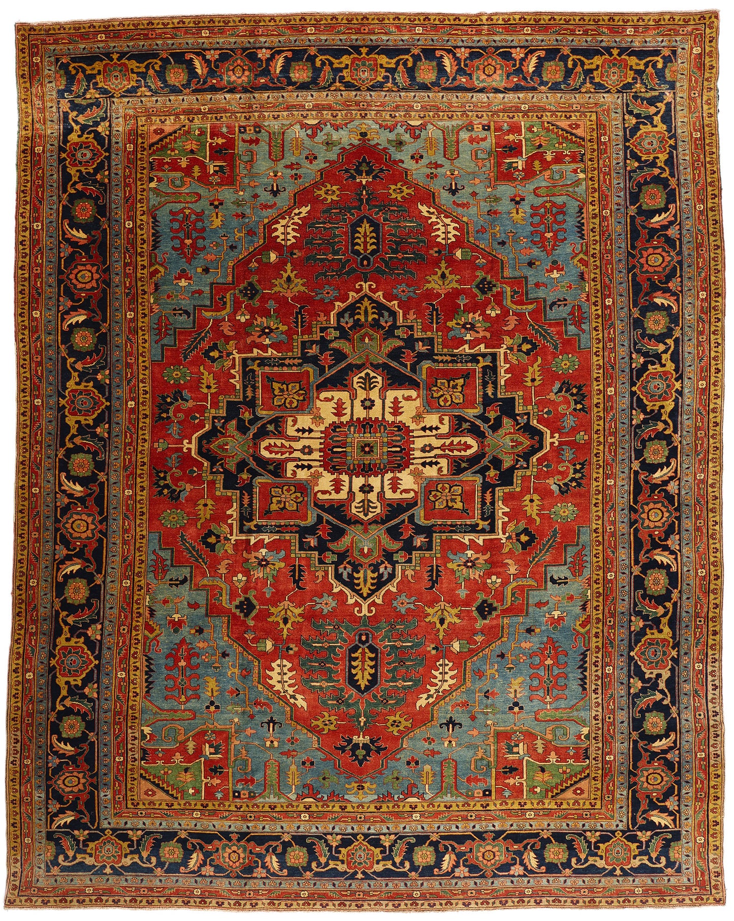 13 x 16 - Red Vintage Persian Heriz Rug - 79709