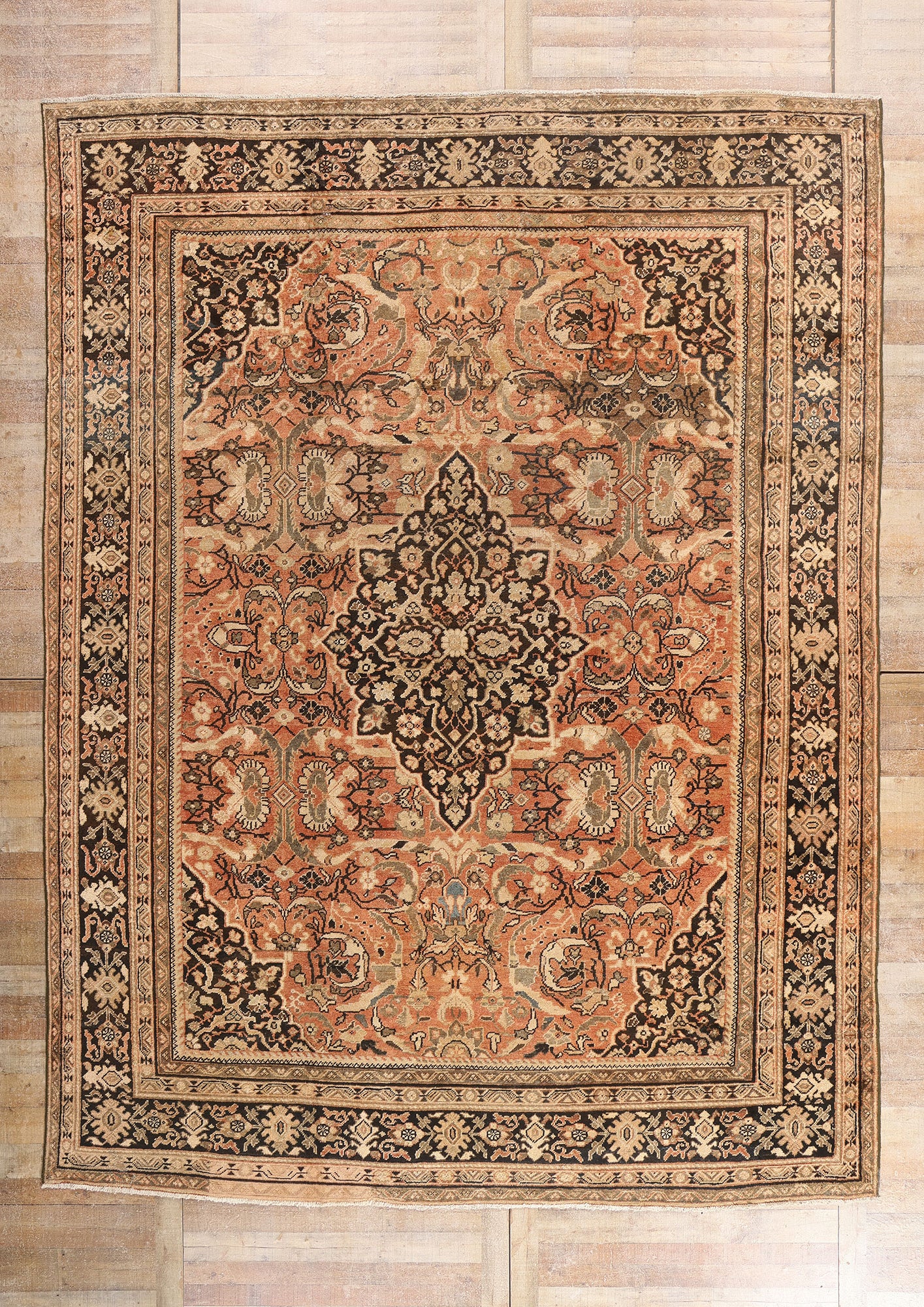 10 x 14 - Rust Antique Persian Mahal Rug - 79711