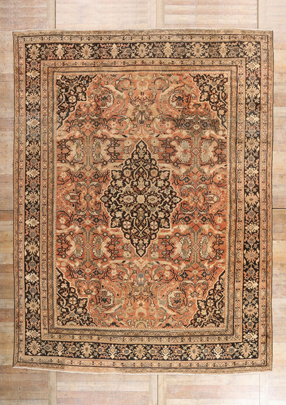 10 x 14 - Rust Antique Persian Mahal Rug - 79711