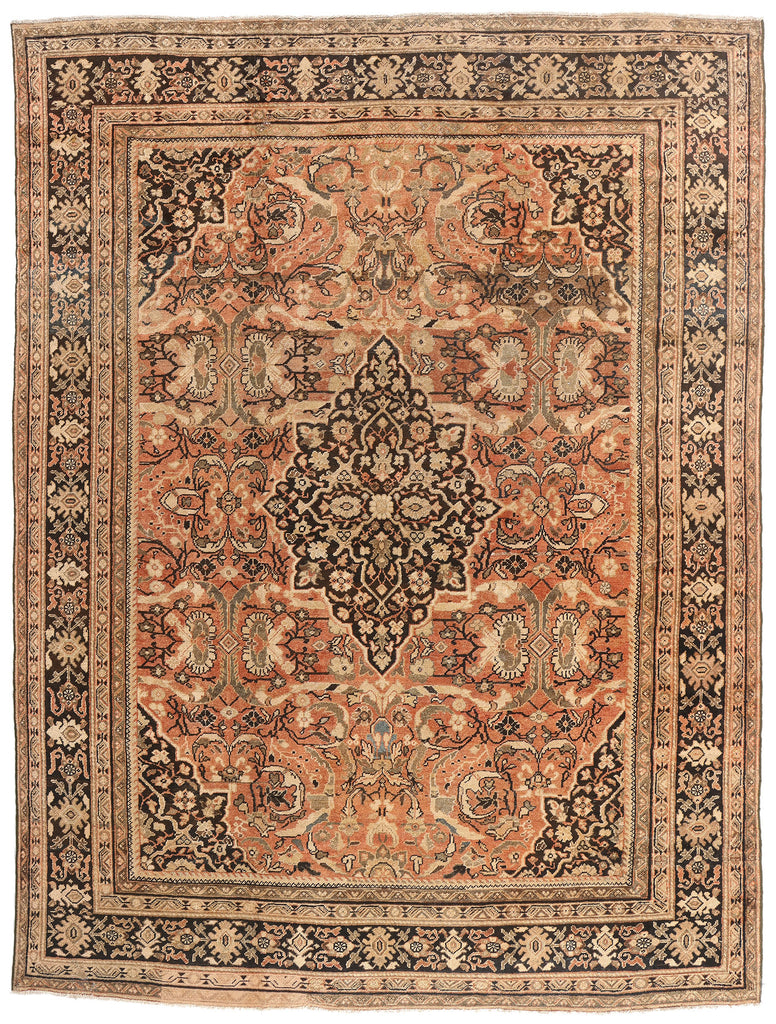 10 x 14 - Rust Antique Persian Mahal Rug - 79711