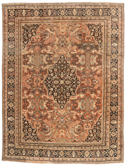 10 x 14 - Rust Antique Persian Mahal Rug - 79711