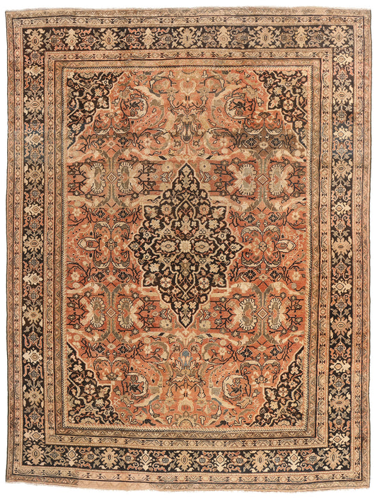 10 x 14 - Rust Antique Persian Mahal Rug - 79711