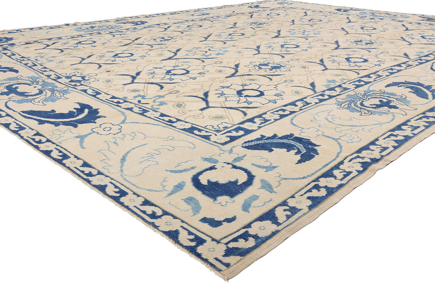 10 x 12 - Ivory Antique Turkish Oushak Rug - 79712