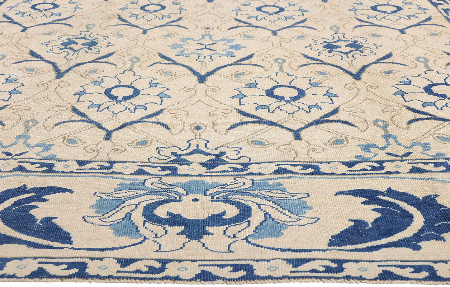 10 x 12 - Ivory Antique Turkish Oushak Rug - 79712