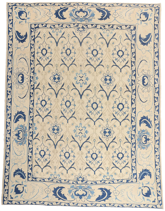 9 x 12 - Ivory Antique Turkish Oushak Rug - 79712