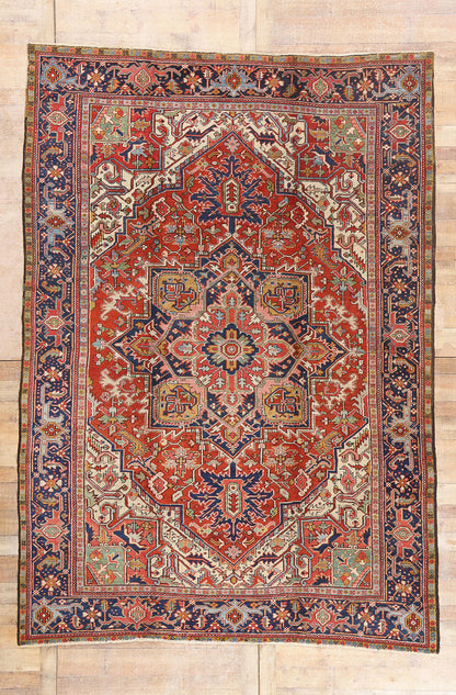 8 x 12 - Red Antique Persian Heriz Rug - 79713