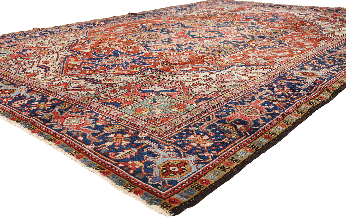 8 x 12 - Red Antique Persian Heriz Rug - 79713