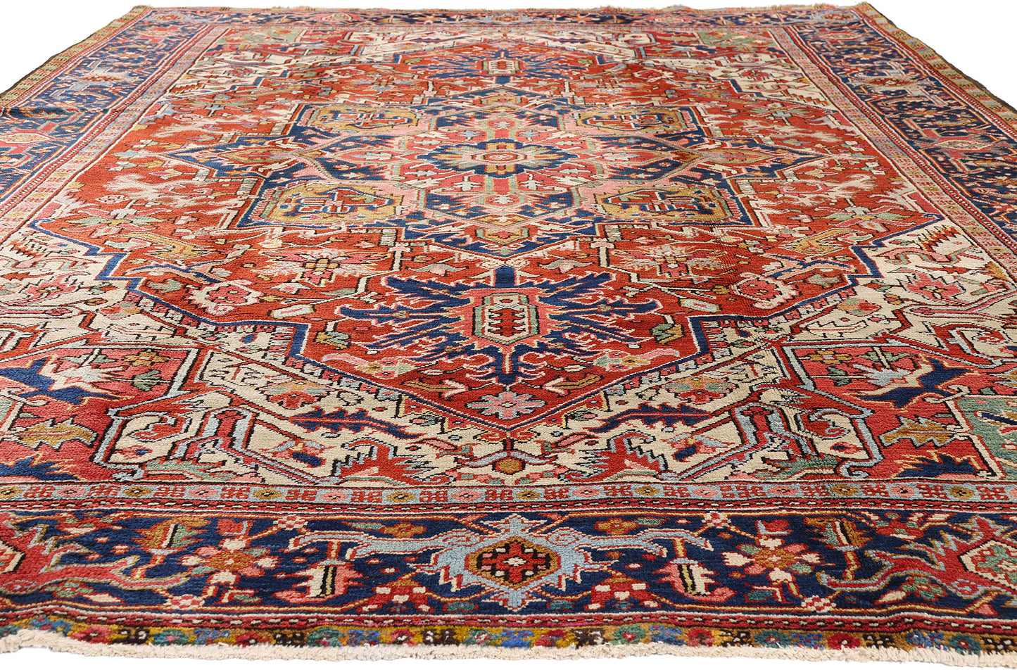 8 x 12 - Red Antique Persian Heriz Rug - 79713