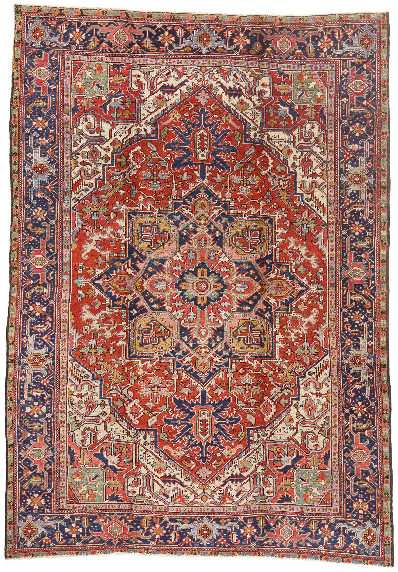 8 x 12 - Red Antique Persian Heriz Rug - 79713