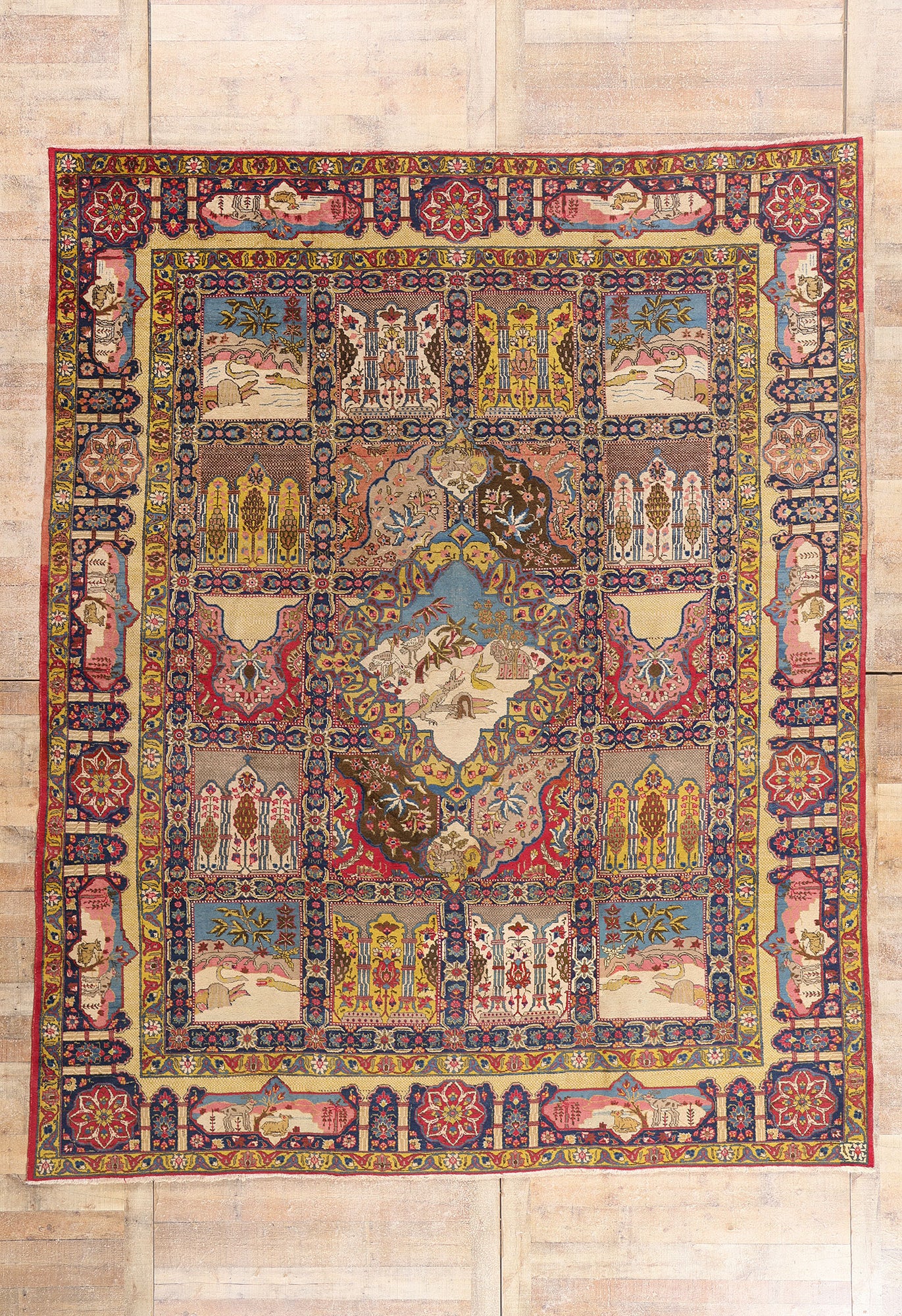 10 x 12 - Multicolor Antique Persian Tabriz Rug - 79714