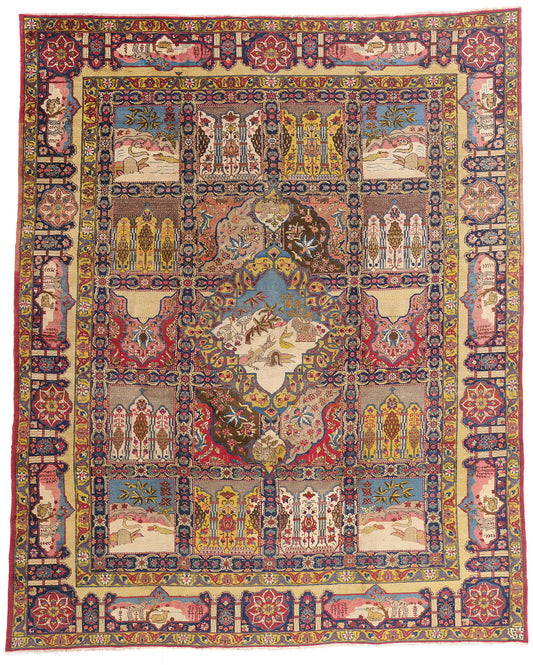 10 x 12 - Multicolor Antique Persian Tabriz Rug - 79714