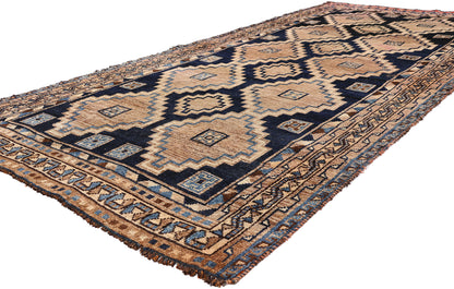 4 x 9 Navy Blue Antique Persian Shiraz Rug 79716
