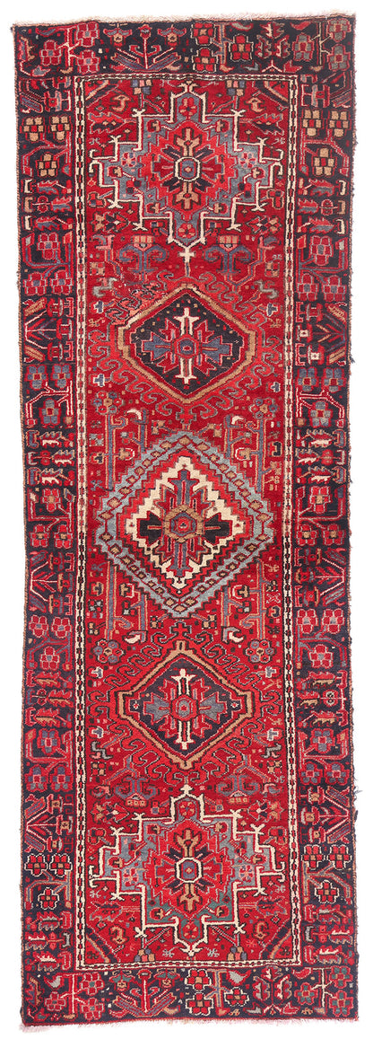 3 x 9 - Red Antique Persian Heriz Rug - 79717
