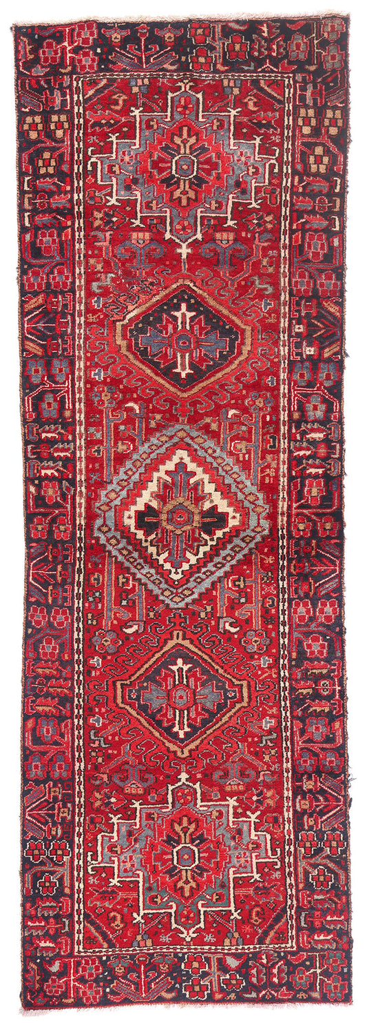 3 x 9 - Red Antique Persian Heriz Rug - 79717