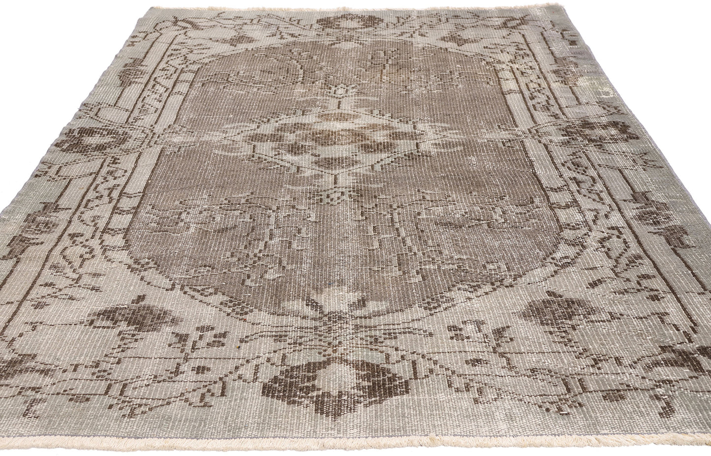 4 x 7 - Gray Vintage Turkish Sivas Rug - 79719